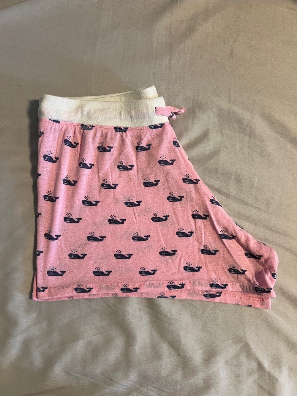 Pink Whale Print Pajama Shorts